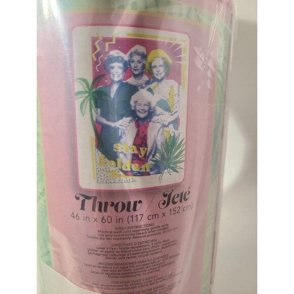 Golden Girls Blanket "STAY GOLDEN" 46" x 60" Throw Blanket NEW NWT Franco - Picture 4 of 6